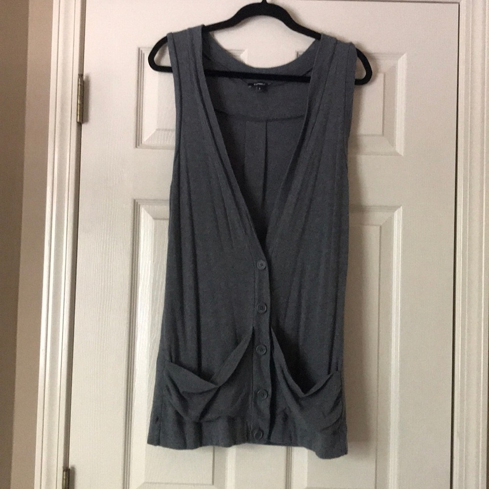 Express Sleeveless Tunic Cardigan